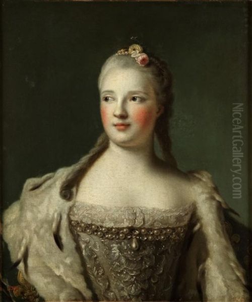 Portrait Of Marie-josephe De Saxe Oil Painting by Jean Marc Nattier