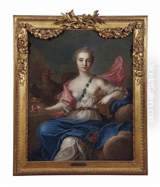 Portrait De Louise Henriette De Bourbon Conti En Hebe Oil Painting by Jean Marc Nattier