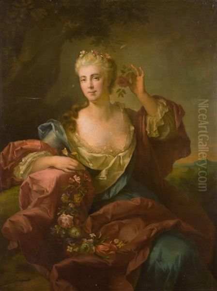 Portrait Einer Jungen Dame Oil Painting by Jean Marc Nattier