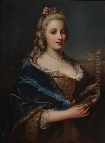 Portrait Of A Beauty Oil Painting by Jean Marc Nattier