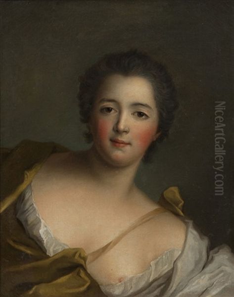 Jeune Femme De Qualite Vue De Buste Oil Painting by Jean Marc Nattier