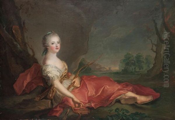 Portrait De Marie-adelaide, De France En Diane Oil Painting by Jean Marc Nattier