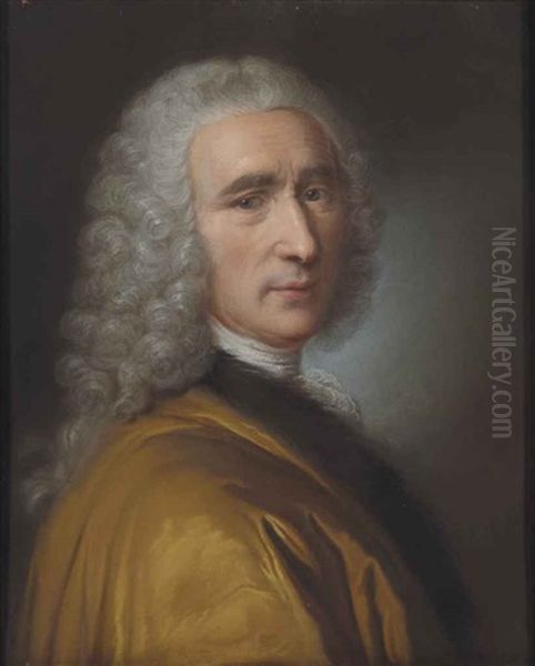 Portrait De Rene Pahoyau De Bonneval Oil Painting by Jean Marc Nattier