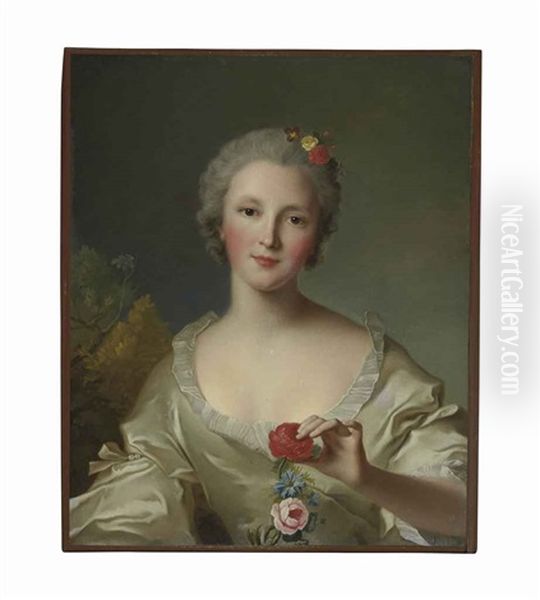 Portrait Of Marguerite-francoise-bernard De Reims, Madame Dupleix De Bacquencourt, Bust-length Oil Painting by Jean Marc Nattier