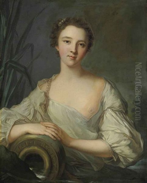 Portrait Of Louise Henriette De Bourbon-conti (1726-1759), Later Duchesse D'orleans Oil Painting by Jean Marc Nattier