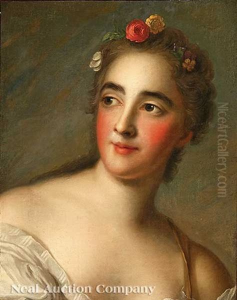 Portrait Of Comtesse De Brac (after Jean-marc Nattier) Oil Painting by Jean Marc Nattier