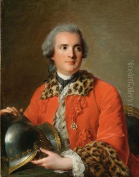 Portrait Of Jean Victor De Rochechouart, Duc De Mortemart, In The Ceremonial Dress Of A Colonel Of The Order Of Saint Louis Oil Painting by Jean Marc Nattier