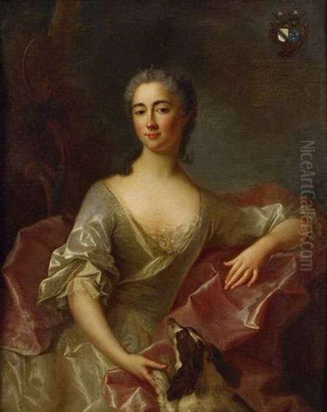 Portrait De La Marquise De Dromesnil Oil Painting by Jean Marc Nattier