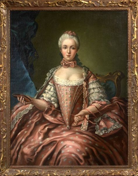 Portrait Of A Marie Adelaide Oil Painting by Jean Marc Nattier