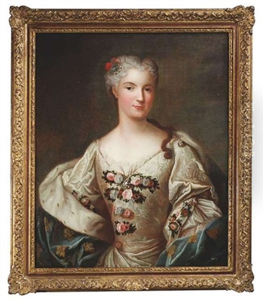 Bildnis Einer Jungen Dame, Moglicherweise Eine Tochter Ludwigs Xv. Oil Painting by Jean Marc Nattier