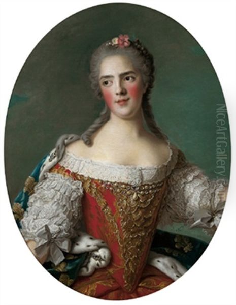 Bildnis Von Anne Henriette Von Frankreich, Tochter Ludwig Xv by Jean Marc Nattier