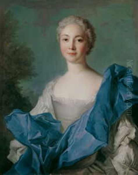 Bildnis Einer Vornehmen Jungen Dame Mit Gepudertem Haar Oil Painting by Jean Marc Nattier