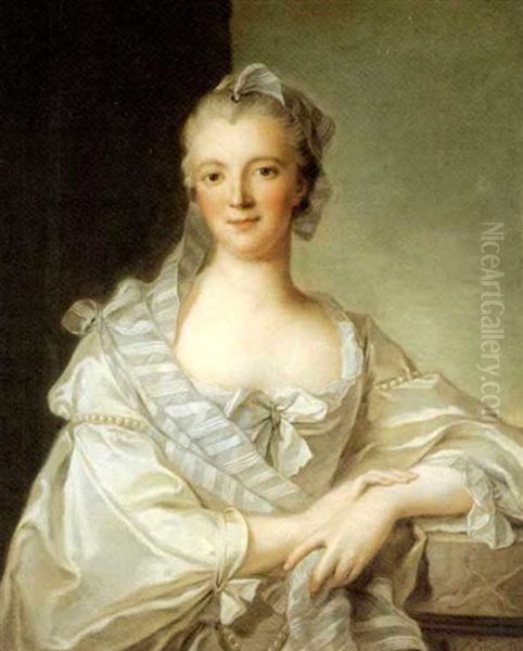 Portrait De Madame Dupleix De Bacquencourt, Nee Jeanne-henriette De Lalleu Oil Painting by Jean Marc Nattier