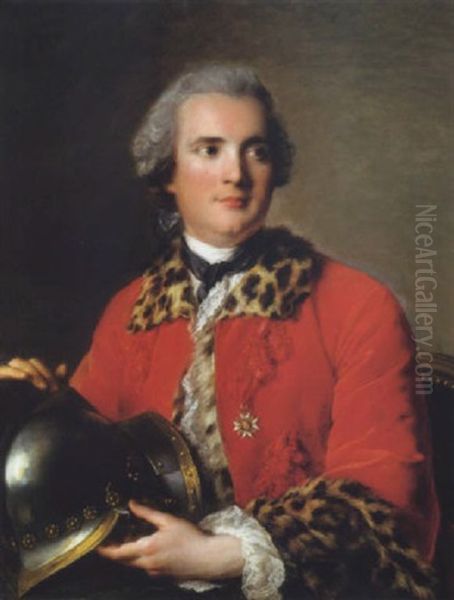 Portrait Du Duc De Mortemart En Tenue D'apparat De Colonel Decore De L'ordre De Saint-louis Oil Painting by Jean Marc Nattier