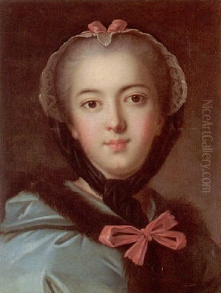 Portrait Of Louise-henrietta De Bourbon-conti Oil Painting by Jean Marc Nattier