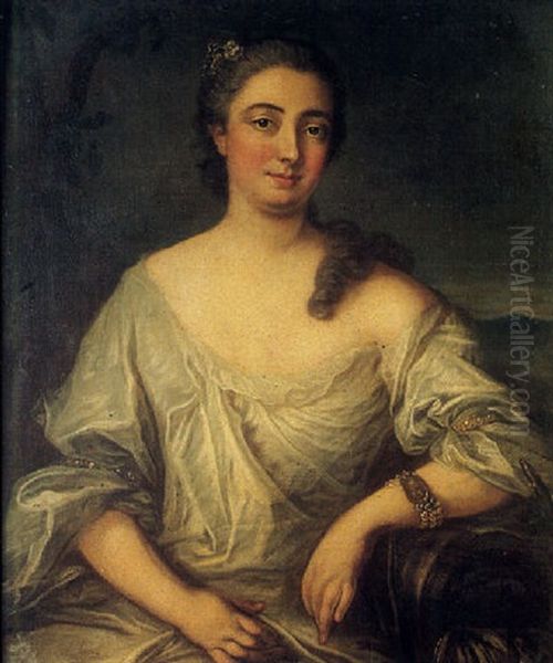 Portrait De Jeune Femme En Souce Oil Painting by Jean Marc Nattier