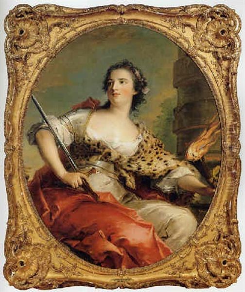 La Force, A Personifacation Of Fortitude (marie-anne De Mailly-nesle, Duchesse De Chateauroux?) Oil Painting by Jean Marc Nattier