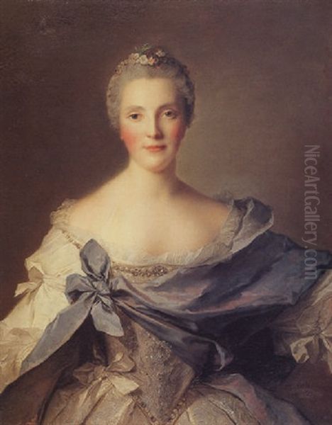 Portrait Of Madame De Rance, Nee Suzanne Pellerin Oil Painting by Jean Marc Nattier