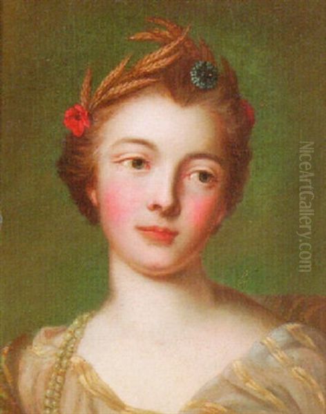 Portrait Of A Young Lady (la Duchesse D'estissac?) Oil Painting by Jean Marc Nattier