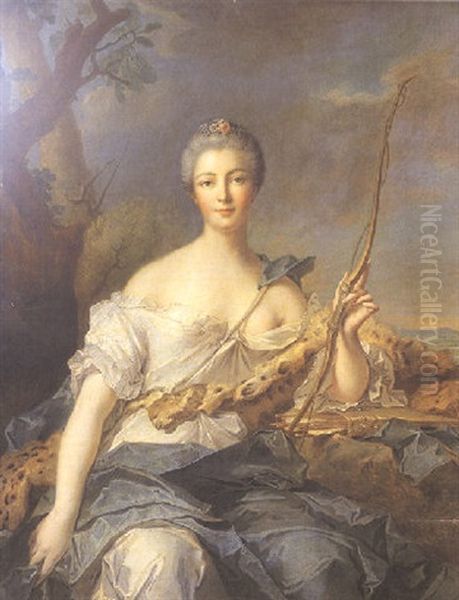 Portrait De Femme En Diane Oil Painting by Jean Marc Nattier