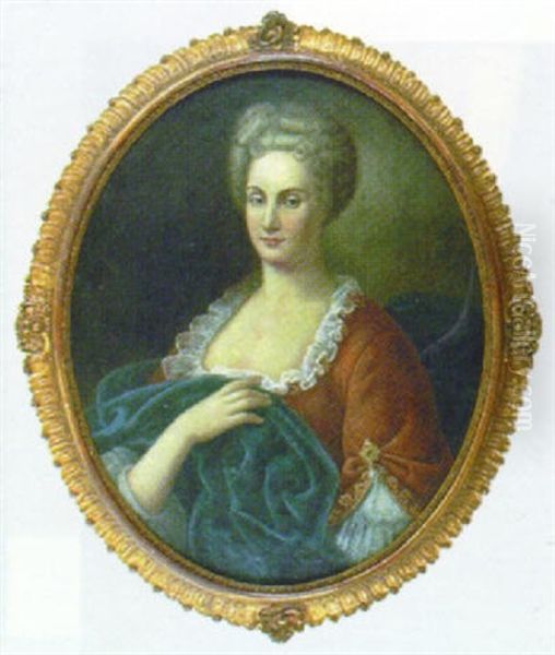 Portratt Av Mademoiselle Balety Oil Painting by Jean Marc Nattier