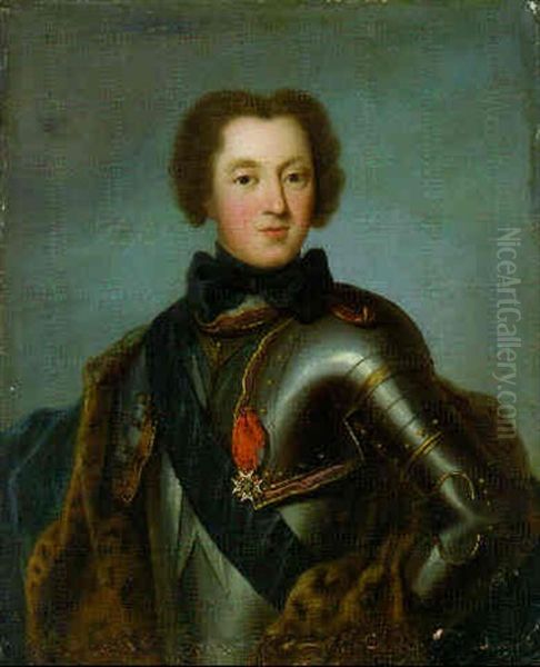 Portrait Of A Military Commander (chevalier D'eon?), Half-length, In Armour Oil Painting by Jean Marc Nattier