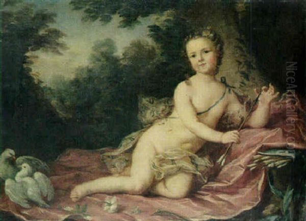 Portrait Of A Young Boy As Cupid Oil Painting by Jean Marc Nattier