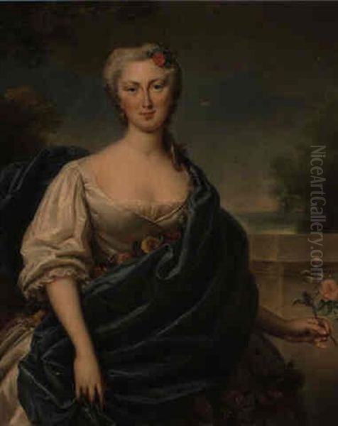 Retrato De Maria Teresa Felicidad De Este, Duquesa De Penthievre Oil Painting by Jean Marc Nattier