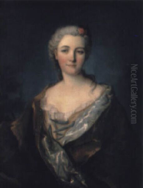 Damportratt Oil Painting by Jean Marc Nattier