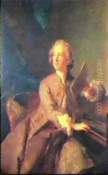 Portrait De Lord Brooke, Premier Comte De Warwick Oil Painting by Jean Marc Nattier