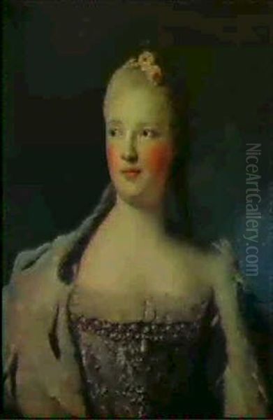 Portrait De Marie Josephe De Saxe Oil Painting by Jean Marc Nattier