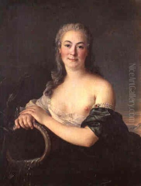 Portrait De Jeune Femme En Source Oil Painting by Jean Marc Nattier