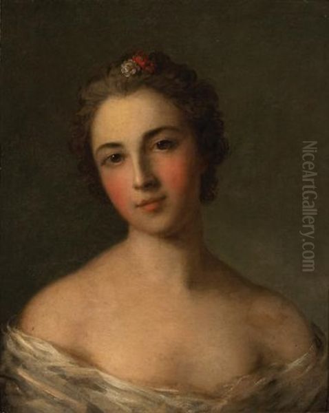 Portrait Of Countess Helene Beaurepaire Oil Painting by Jean-Frederic-Marc Nattier