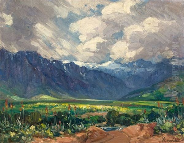 Hex River Valley, Matroosberg Mountains Beyond Oil Painting by Pieter Hugo Naude