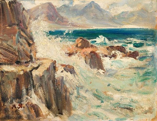 Rocky Coastline Oil Painting by Pieter Hugo Naude