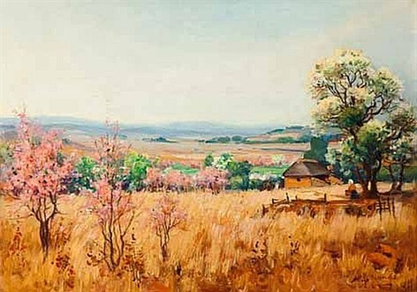 Transvaal Highveld, Spring Oil Painting by Pieter Hugo Naude