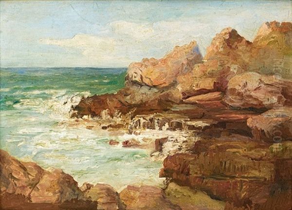 Cliffs At Hermanus Oil Painting by Pieter Hugo Naude