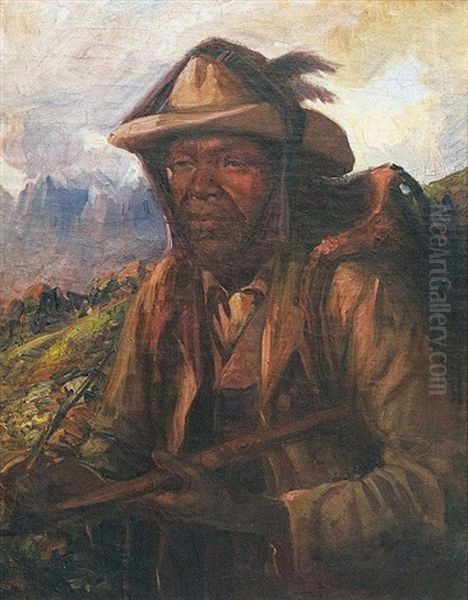 Portrait Of A Shepherd Oil Painting by Pieter Hugo Naude