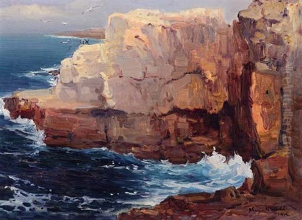 Cliffs At Hermanus Oil Painting by Pieter Hugo Naude