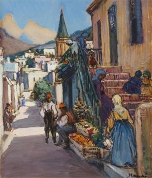 View Of Chiappini Street Oil Painting by Pieter Hugo Naude