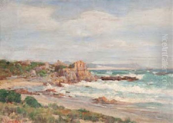 Near Shelly Beach, Voelklip, Hermanus Oil Painting by Pieter Hugo Naude