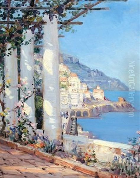 Amalfi Coast Oil Painting by Pieter Hugo Naude