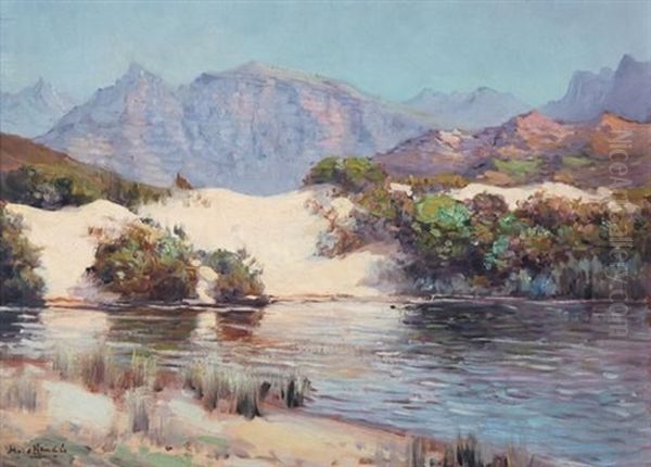 Breede River Reflections Oil Painting by Pieter Hugo Naude