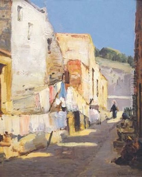 In Old Cape Town, Malay Quarter Oil Painting by Pieter Hugo Naude