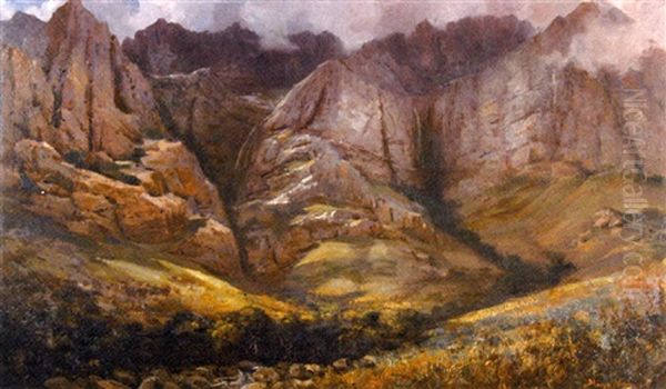 Sunshine And Shadow, Worcester Mountains Oil Painting by Pieter Hugo Naude