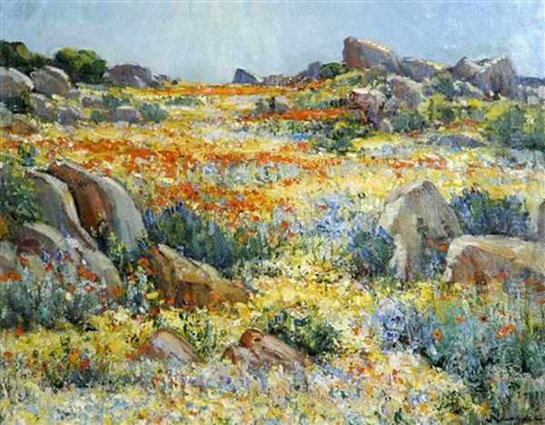 Namaqualand In Springtime Oil Painting by Pieter Hugo Naude