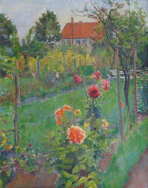 Garden In Hamburg Oil Painting by Kurt Naudieth