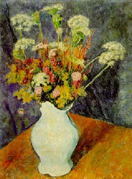 Wiesenblumen In Weiser Vase Oil Painting by Heinrich Nauen