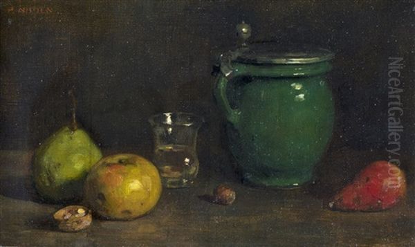 Fruchtestillleben Mit Krug Und Glas Oil Painting by Paul Nauen