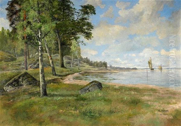 Sommarmotiv Fran Windo Oil Painting by Ivar Naumann